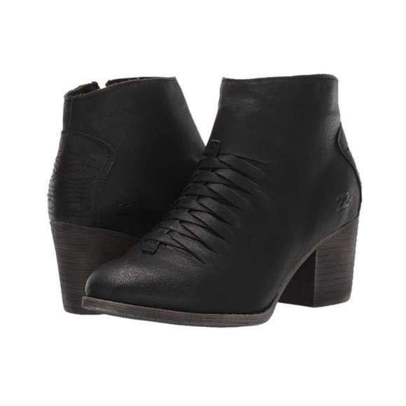 SOLD!! Billabong Black Leather Ankle Booties 9.5 - Picture 4 of 11